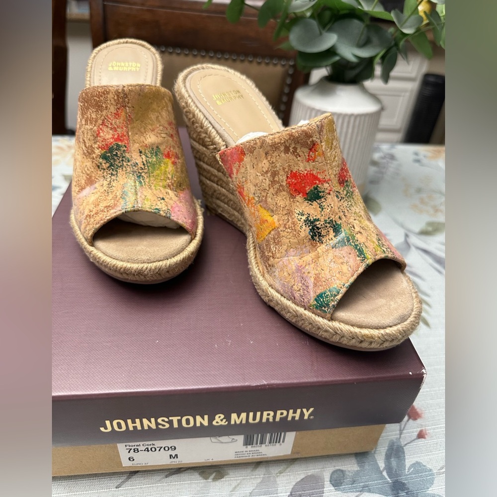 Johnston & Murphy Women's Colorful Cork Wedges